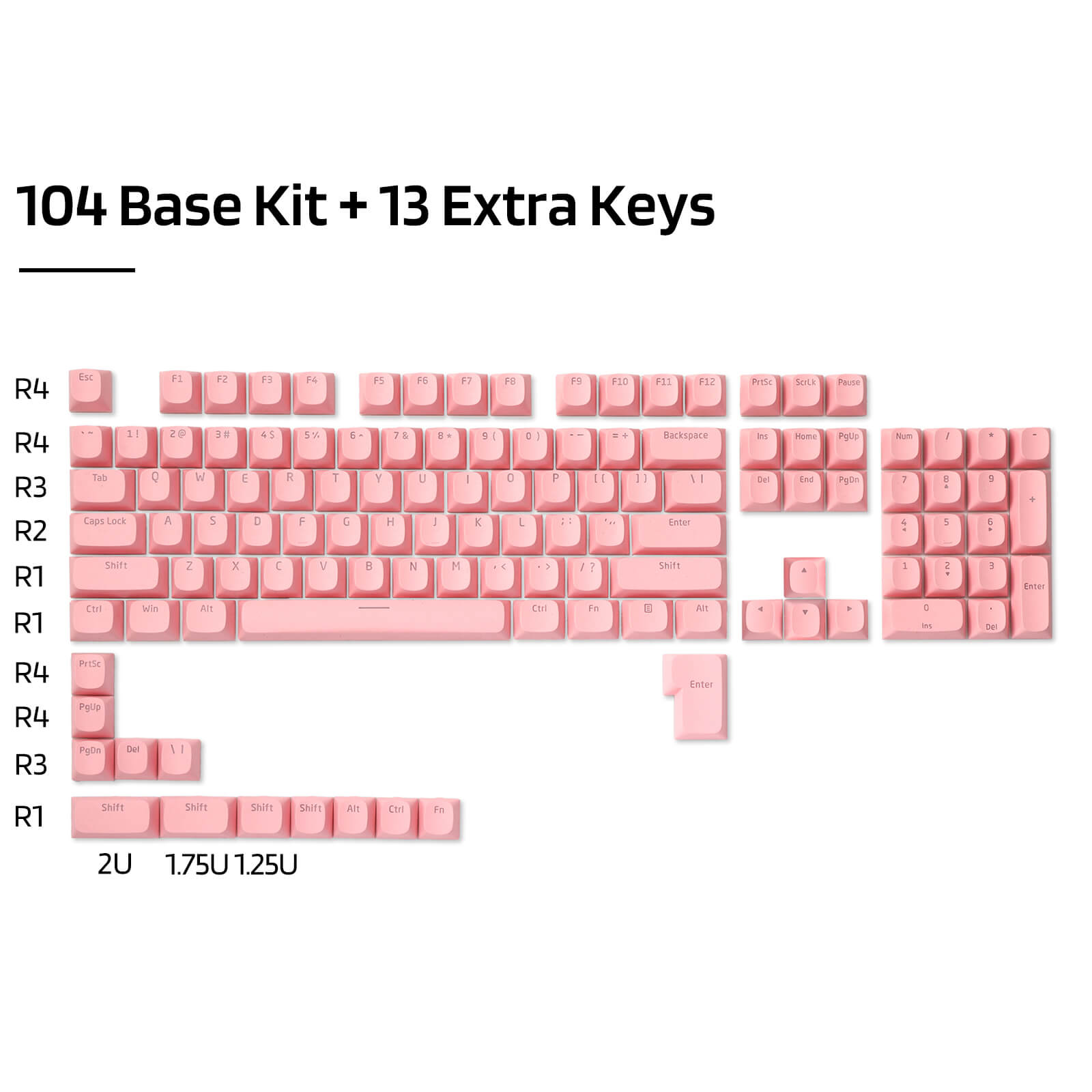 Redragon X LTC 117-Key OEM Profile PBT Double Shot Keycaps