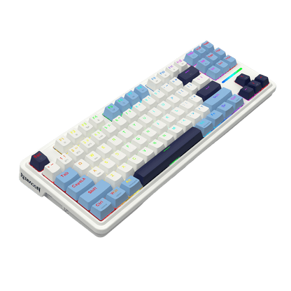 Redragon K728 PRO 80% Wireless Gasket RGB Gaming Keyboard, 3-Mode 87 Keys TKL Mechanical Keyboard w/Hot-Swap Socket, Mixed Color Keycaps & 5-Layer Noise Dampening, Custom Linear Switch