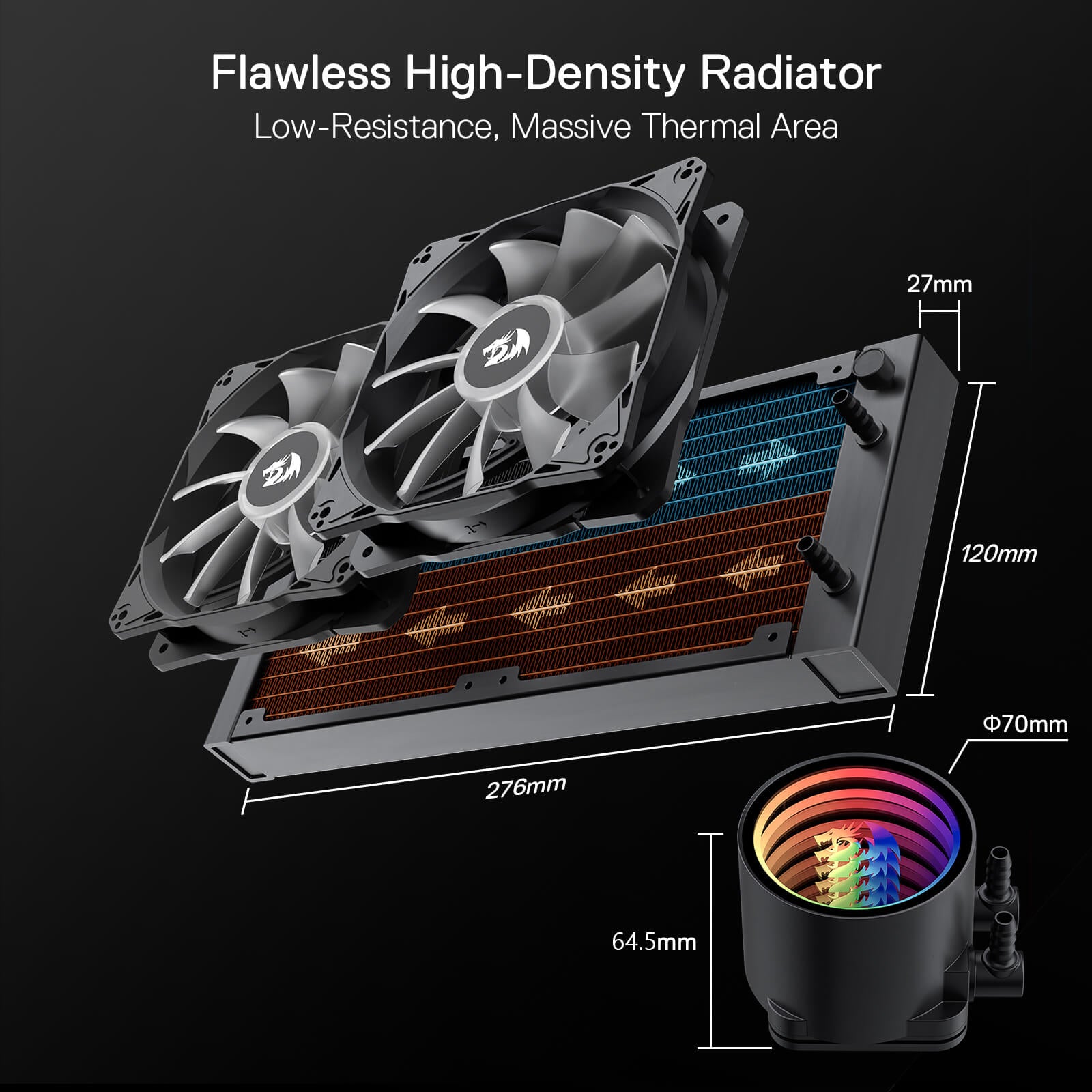 Aggro Radiator Redragon ARGB Liquid Cooling System with 3300 RPM Radiator – Redragonshop