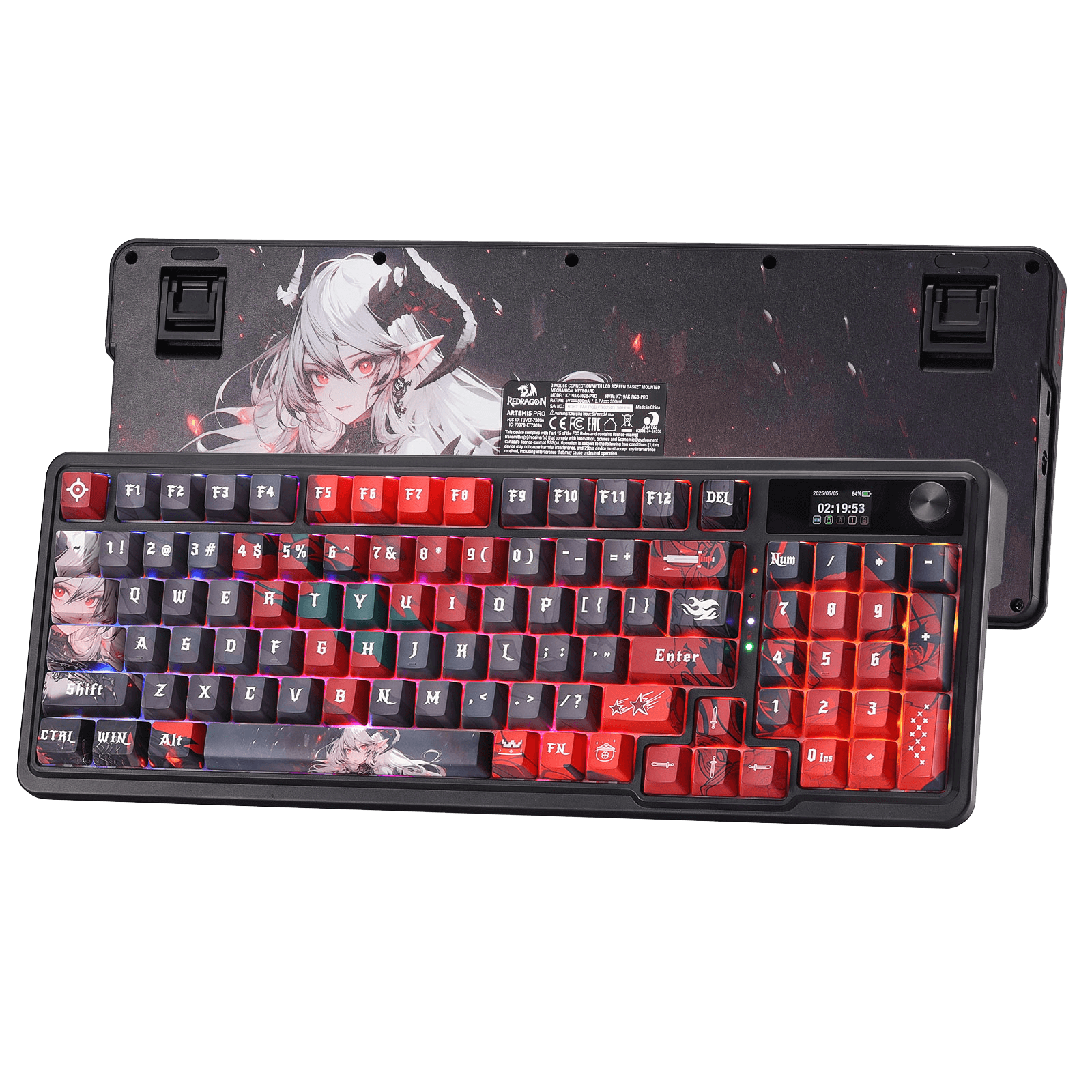 Redragon ARTEMIS K719 PRO 96% Anime Keyboard w/Smart Display & Knob