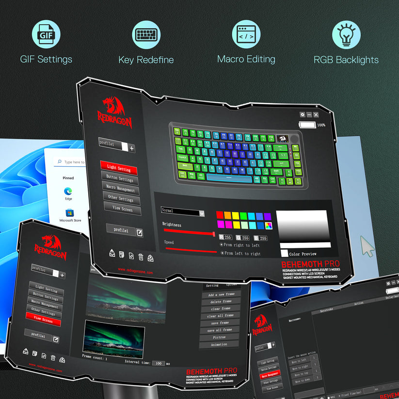 Redragon BEHEMOTH K724 PRO 81 Keys OEM Profile Gasket RGB Gaming ...