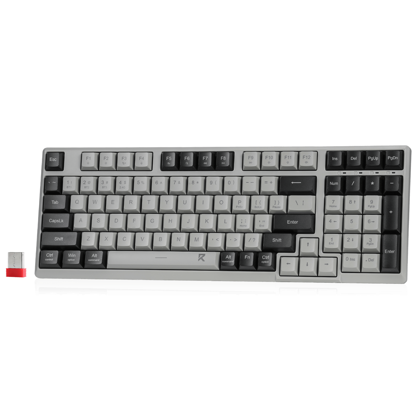 Redragon BK7114 96% 98 Keys Scissor Mechanism Slim Wireless Keyboard Black Grey