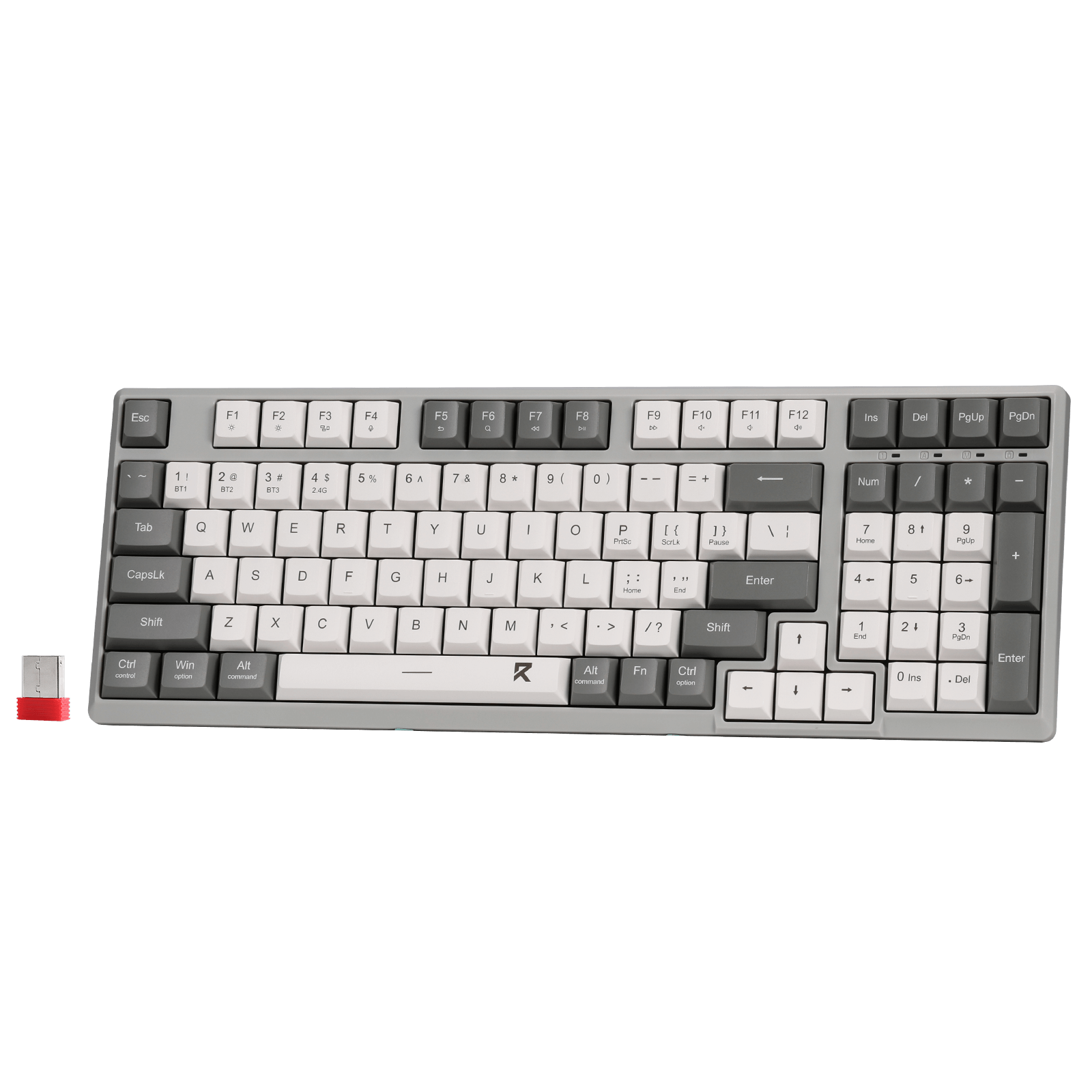 Redragon BK7114 96% 98 Keys Scissor Mechanism Slim Wireless Keyboard White Grey