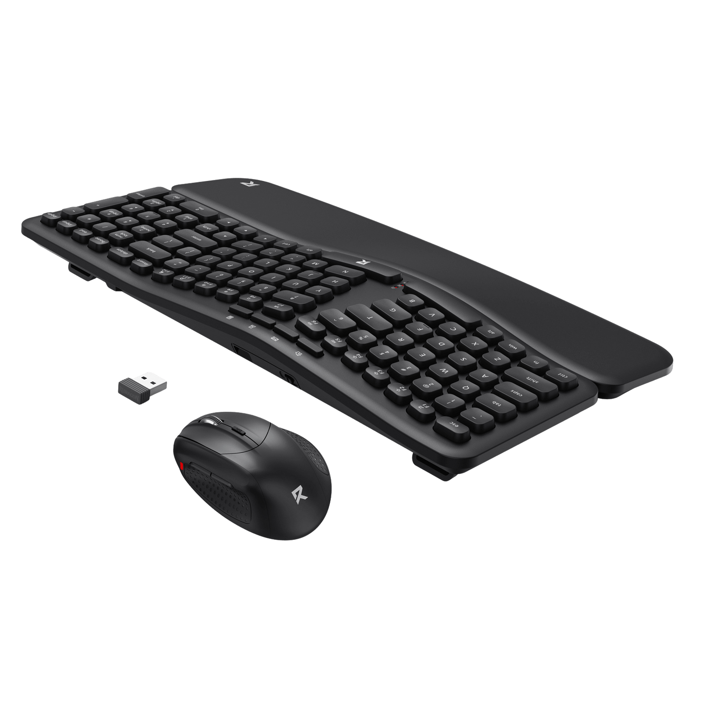 Redragon BS7162 Wireless Keyboard and Mouse Combo, 108 Keys 2.4Ghz Wireless Low-Profile Membrane Keyboard w/Sloping Comfy Design, Wrist Rest, 4000 DPI Max Ergonomic Mouse