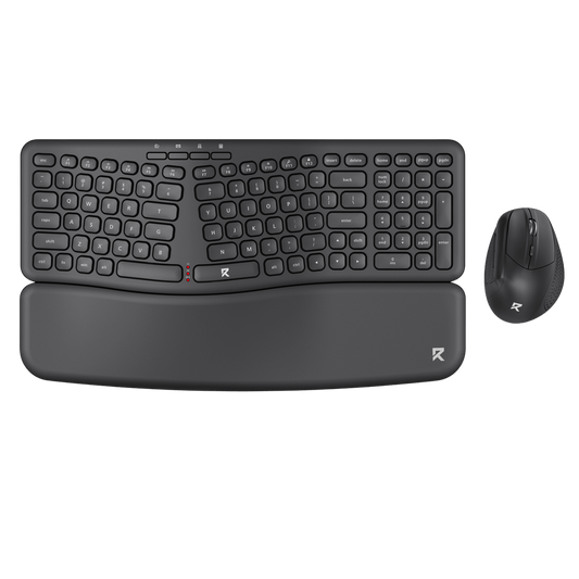 Redragon BS7162 Wireless Keyboard and Mouse Combo, 108 Keys 2.4Ghz Wireless Low-Profile Membrane Keyboard w/Sloping Comfy Design, Wrist Rest, 4000 DPI Max Ergonomic Mouse