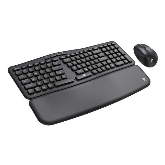 Redragon BS7162 Wireless Keyboard and Mouse Combo, 108 Keys 2.4Ghz Wireless Low-Profile Membrane Keyboard w/Sloping Comfy Design, Wrist Rest, 4000 DPI Max Ergonomic Mouse