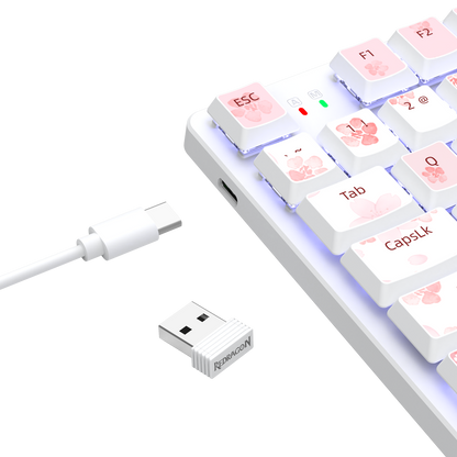 Redragon BS7552 Wireless Keyboard and Mouse Pink Combo 