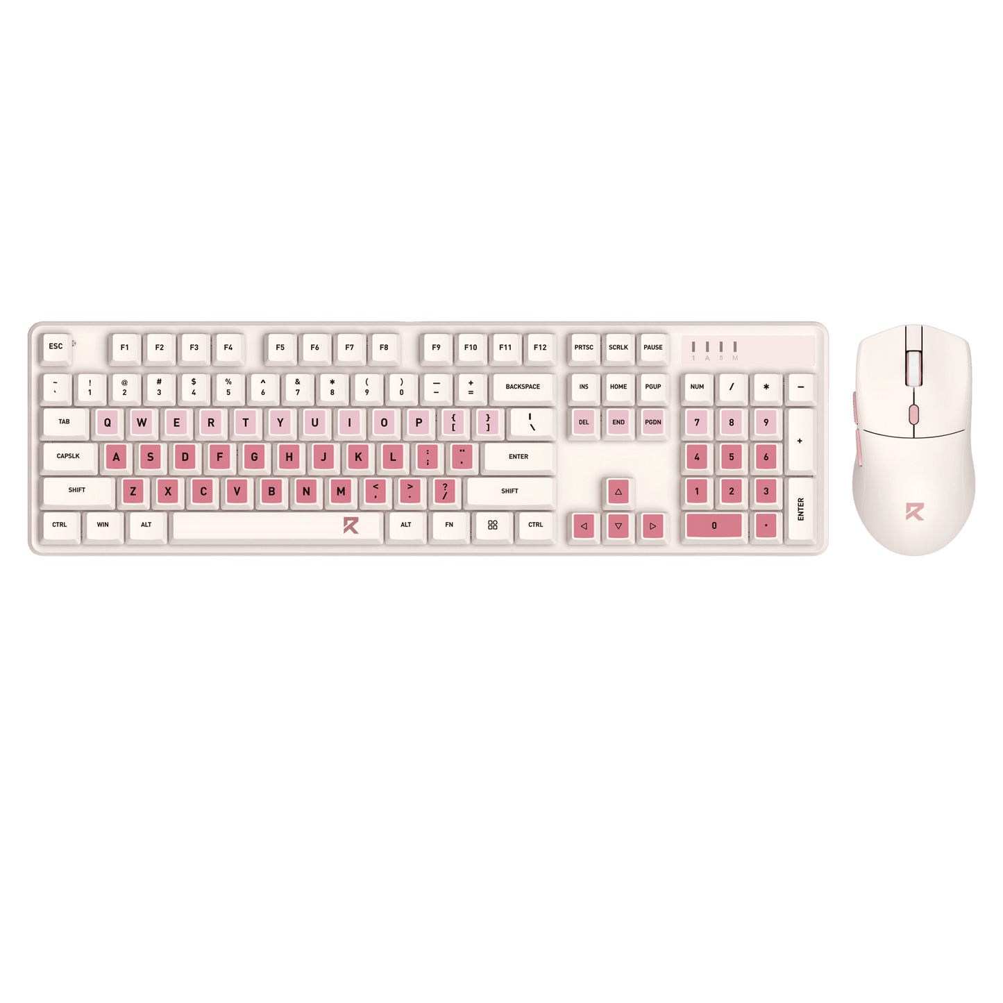 Redragon BS 8531 Wireless Keyboard & Mouse Combo, 104 Keys Low-Profile Mechanical Switch White LED Gaming Keyboard and 8000 DPI Mouse Bundle, Sakura Pink