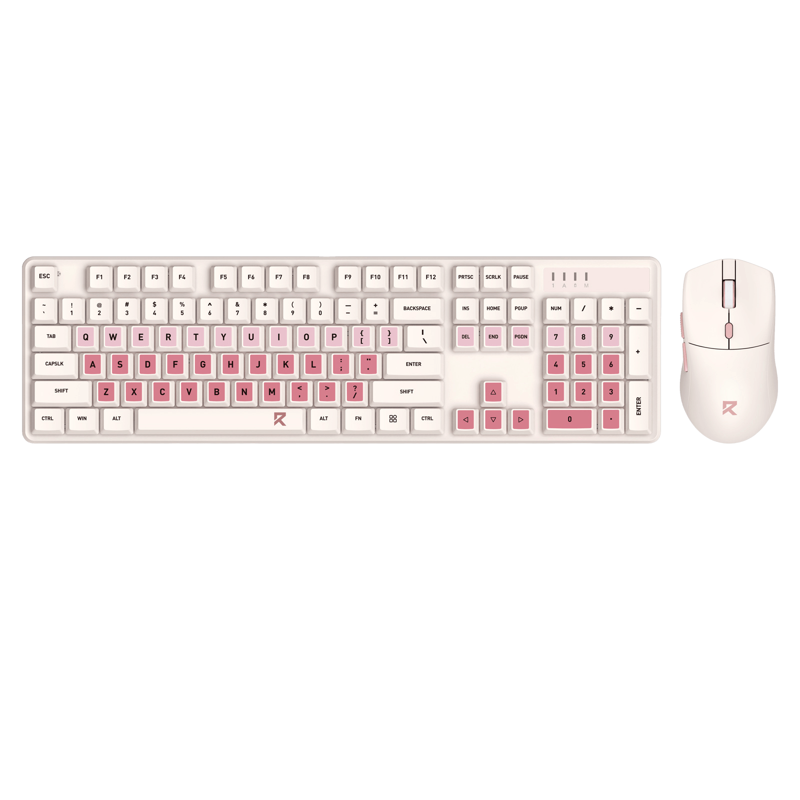 Redragon BS 8531 Wireless Keyboard & Mouse Combo, 104 Keys Low-Profile Mechanical Switch White LED Gaming Keyboard and 8000 DPI Mouse Bundle, Sakura Pink