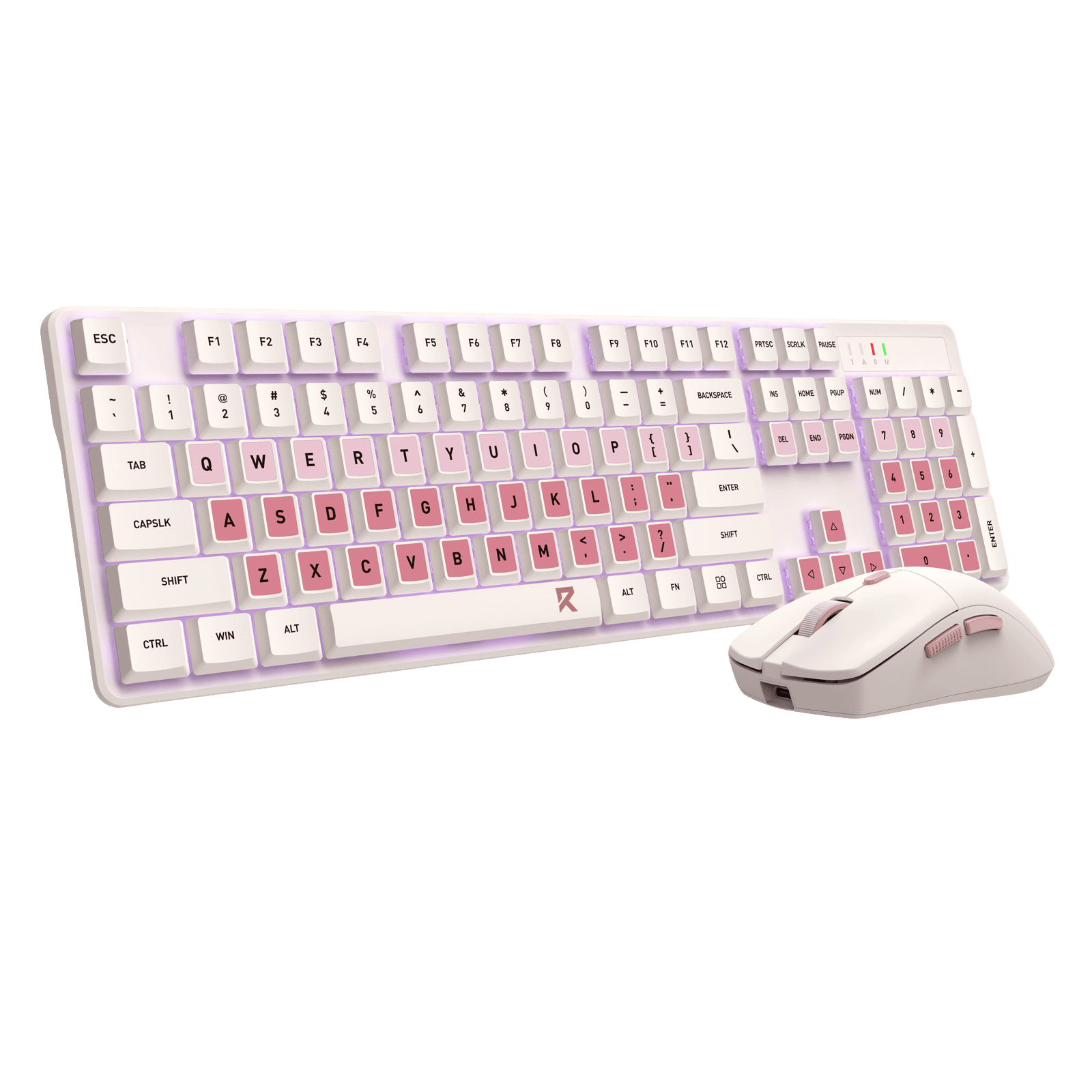 Redragon BS 8531 Wireless Keyboard & Mouse Combo, 104 Keys Low-Profile Mechanical Switch White LED Gaming Keyboard and 8000 DPI Mouse Bundle, Sakura Pink