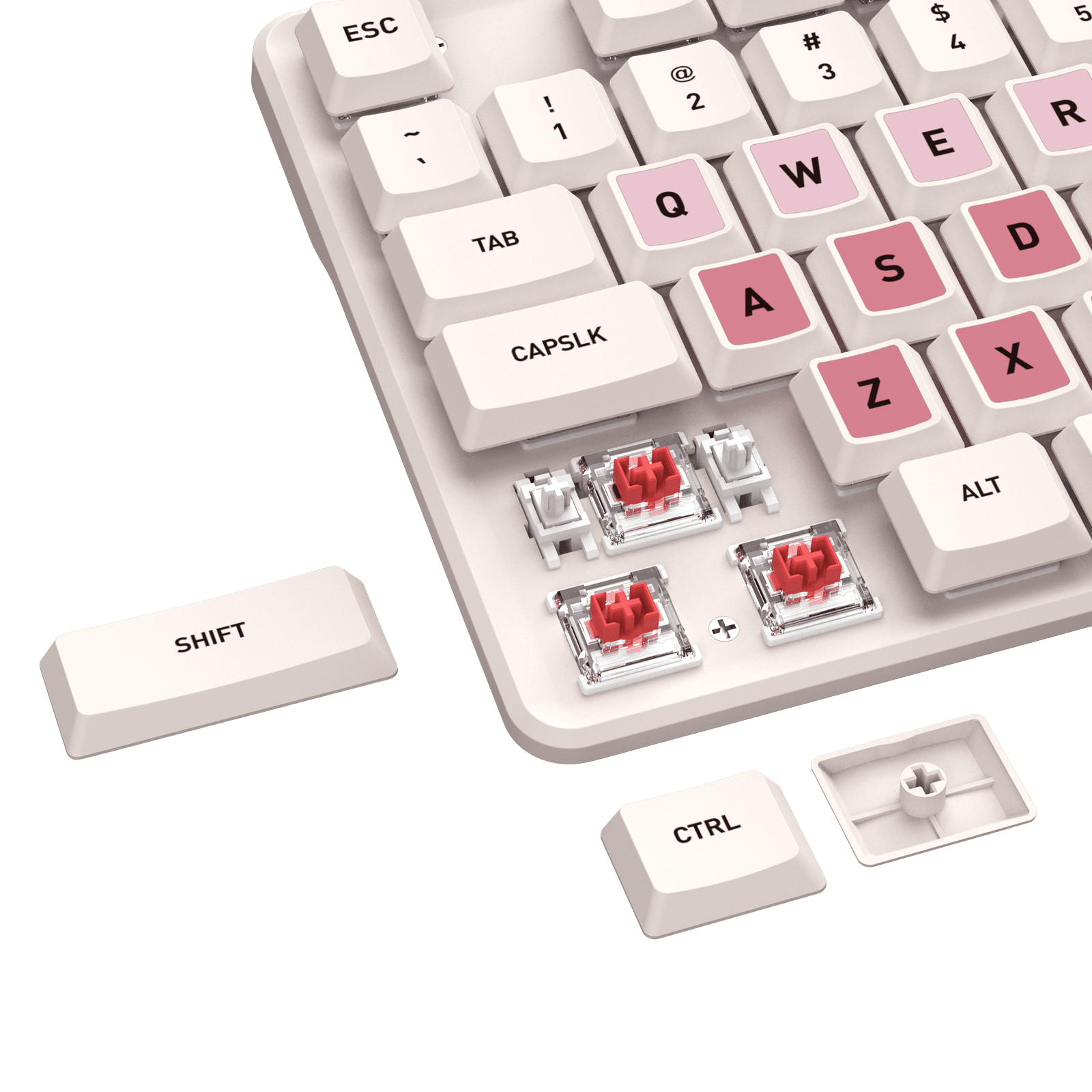 Redragon BS 8531 Wireless Keyboard & Mouse Combo, 104 Keys Low-Profile Mechanical Switch White LED Gaming Keyboard and 8000 DPI Mouse Bundle, Sakura Pink