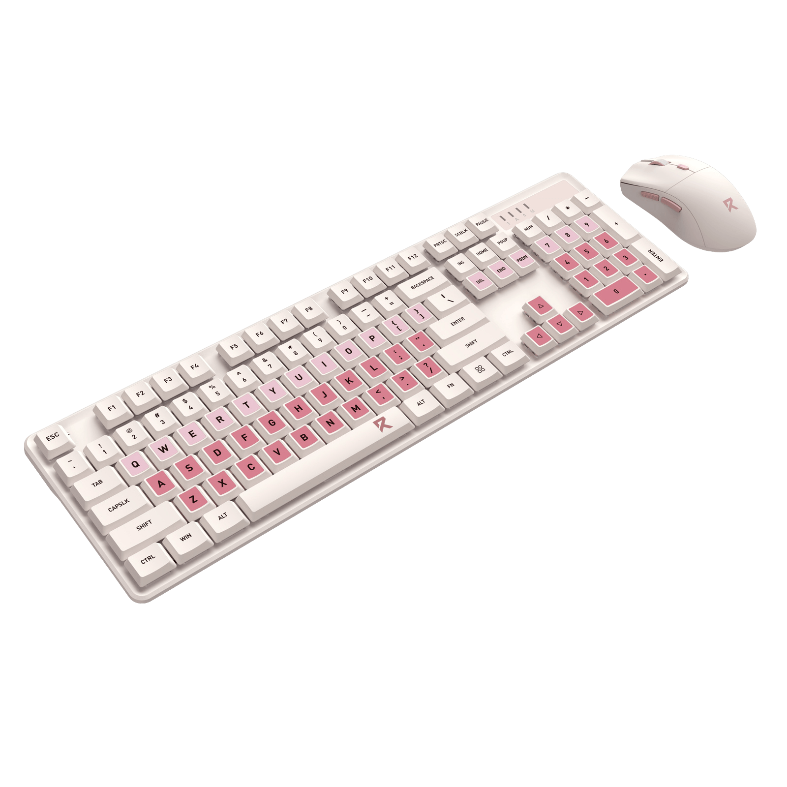 Redragon BS 8531 Wireless Keyboard & Mouse Combo, 104 Keys Low-Profile Mechanical Switch White LED Gaming Keyboard and 8000 DPI Mouse Bundle, Sakura Pink