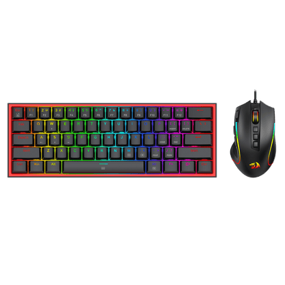 Redragon CB201 Gaming Keyboard & Mouse Combo, 61 Keys K617 Wired RGB Gaming Keyboard and 8000 DPI Wired M612 Gaming Mouse Bundle, Black | show
