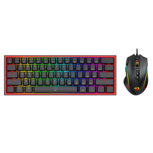 Redragon CB201 Gaming Keyboard & Mouse Combo, 61 Keys K617 Wired RGB Gaming Keyboard and 8000 DPI Wired M612 Gaming Mouse Bundle, Black | show