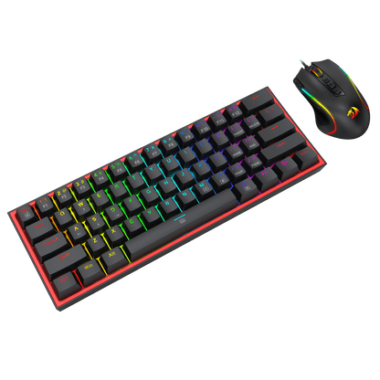 Redragon CB201 Gaming Keyboard & Mouse Combo, 61 Keys K617 Wired RGB Gaming Keyboard and 8000 DPI Wired M612 Gaming Mouse Bundle, Black