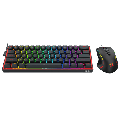 Redragon CB201 Gaming Keyboard & Mouse Combo, 61 Keys K617 Wired RGB Gaming Keyboard and 8000 DPI Wired M612 Gaming Mouse Bundle, Black