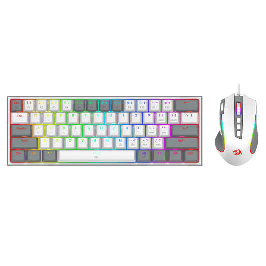 Redragon CB201 Gaming Keyboard & Mouse Combo, 61 Keys K617 Wired RGB Gaming Keyboard and 8000 DPI Wired M612 Gaming Mouse Bundle, Grey | show
