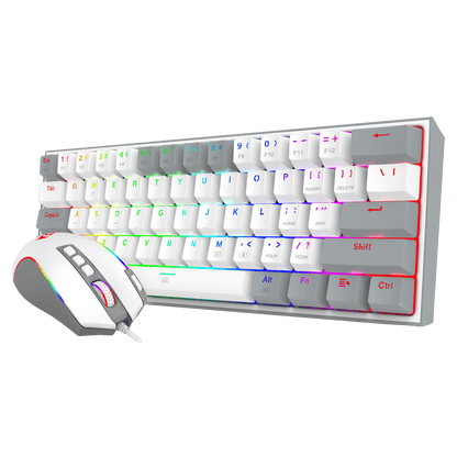 Redragon CB201 Gaming Keyboard & Mouse Combo, 61 Keys K617 Wired RGB Gaming Keyboard and 8000 DPI Wired M612 Gaming Mouse Bundle, Grey
