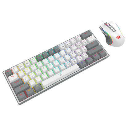 Redragon CB201 Gaming Keyboard & Mouse Combo, 61 Keys K617 Wired RGB Gaming Keyboard and 8000 DPI Wired M612 Gaming Mouse Bundle, Grey