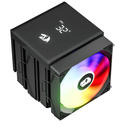 Redragon CC2311 CPU Cooler, Dual 120mm PWM Fans, TDP 260W, Digital Screen Top Cover, 6×Ф6mm Heatpipes, ARGB PWM PC Fans, CPU Air Cooler Compatible with Intel LGA1851/1700/1200/115X; AMD AM5/AM4/AM3