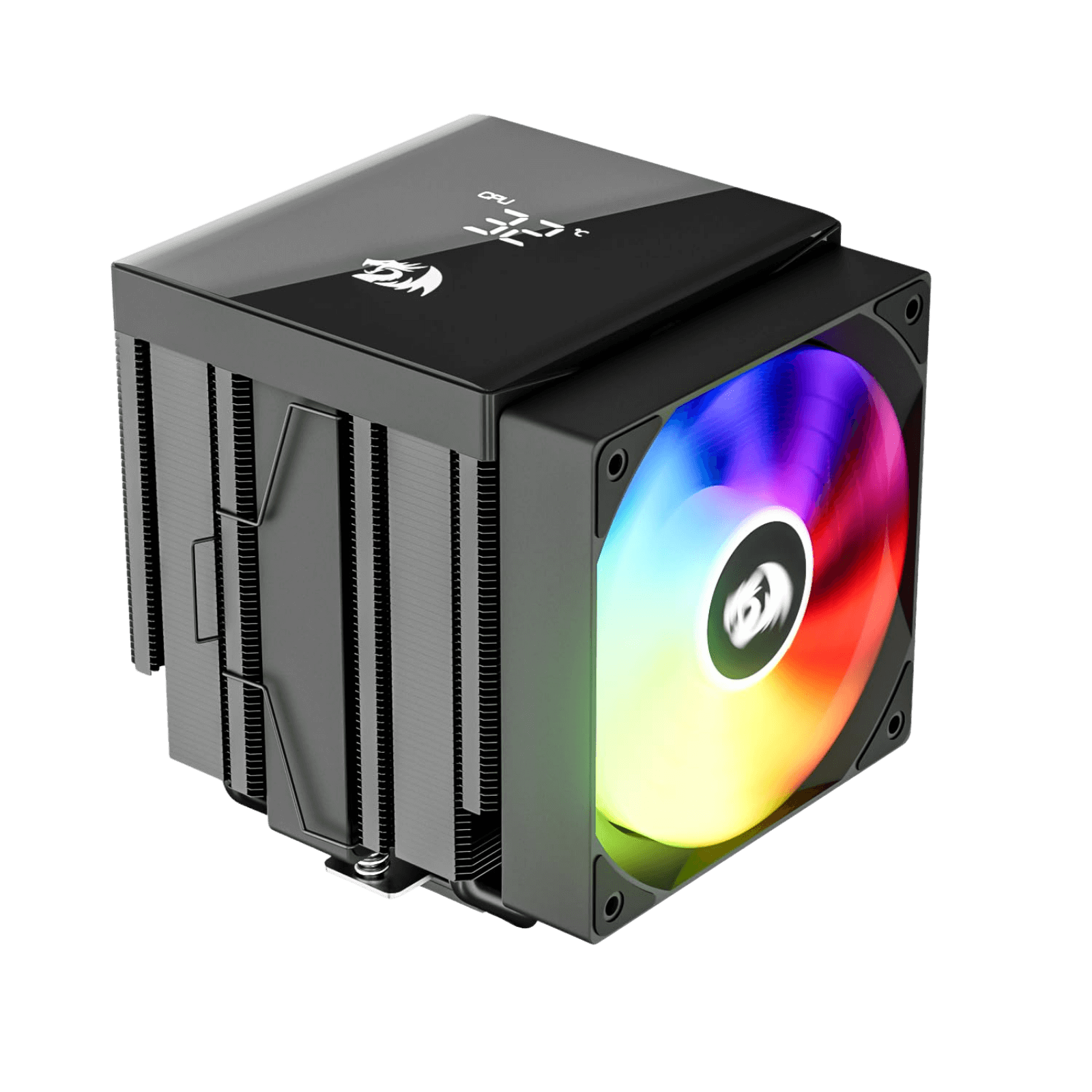 Redragon CC2311 CPU Cooler, Dual 120mm PWM Fans, TDP 260W, Digital Screen Top Cover, 6×Ф6mm Heatpipes, ARGB PWM PC Fans, CPU Air Cooler Compatible with Intel LGA1851/1700/1200/115X; AMD AM5/AM4/AM3