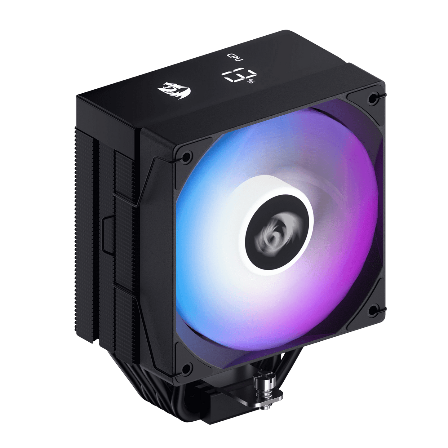 Redragon CC2312 CPU Cooler, 120mm Single-Tower, TDP 220W, Digital Screen Top Cover, 6×Ф6mm Heatpipes, ARGB PWM PC Fans, CPU Air Cooler Compatible with Intel LGA1851/1700/1200/115X; AMD AM5/AM4