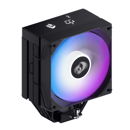 Redragon CC2312 CPU Cooler, 120mm Single-Tower, TDP 220W, Digital Screen Top Cover, 6×Ф6mm Heatpipes, ARGB PWM PC Fans, CPU Air Cooler Compatible with Intel LGA1851/1700/1200/115X; AMD AM5/AM4