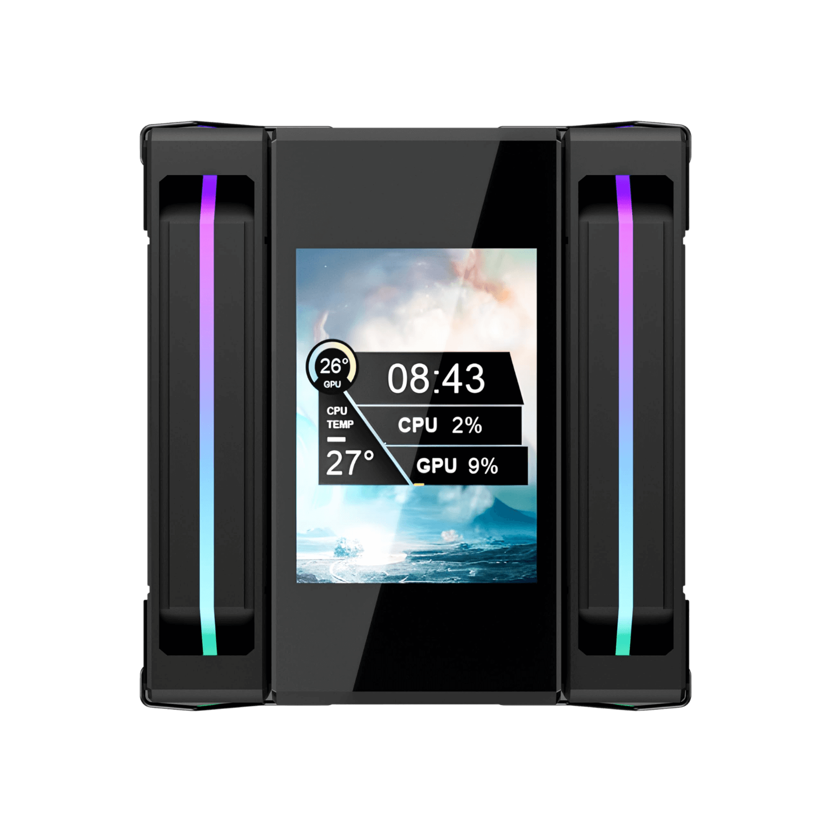 Redragon CC2313 CPU Cooler, Single-Tower Dual 120mm ARGB PWM Fan, TDP 250W, LCD Screen Top Cover, 6×Ф6mm Heatpipes, CPU Air Cooler Compatible with Intel LGA1851/1700/1200/115X; AMD AM5/AM4/AM3