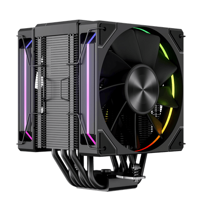 Redragon CC2313 CPU Cooler, Single-Tower Dual 120mm ARGB PWM Fan, TDP 250W, LCD Screen Top Cover, 6×Ф6mm Heatpipes, CPU Air Cooler Compatible with Intel LGA1851/1700/1200/115X; AMD AM5/AM4/AM3