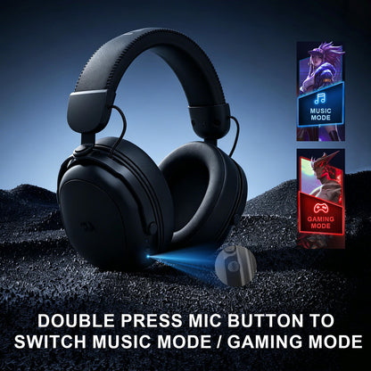 Redragon H893 Gaming Headset, 2.4GHz/BT/Wired, Black