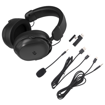 Redragon H893 Gaming Headset, 2.4GHz/BT/Wired, Black