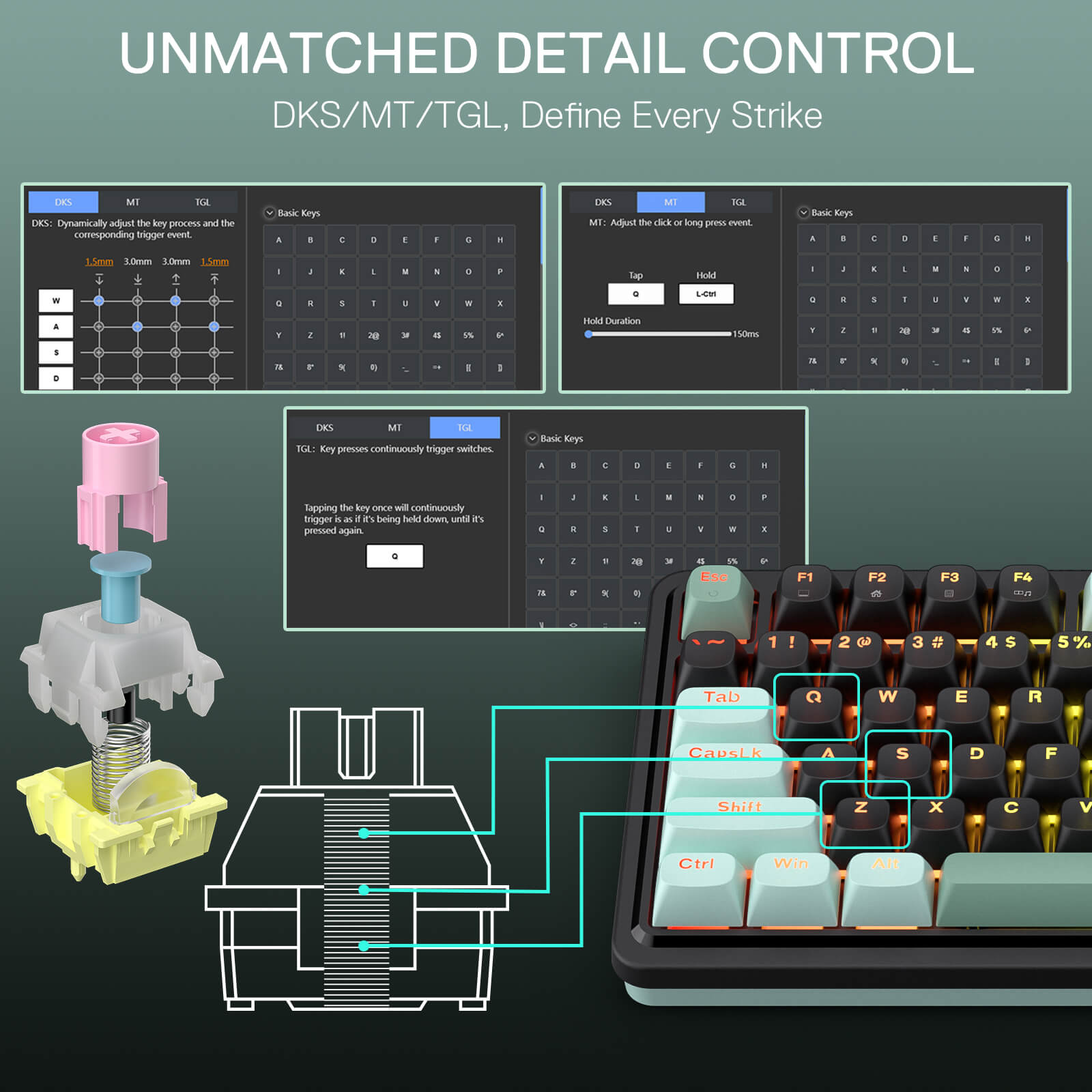 Redragon K686 HE Rapid Trigger Gaming Keyboard, 98 Keys 8K Wired Mechanical Keyboard w/ Next-Gen UltraMag 100% POM Silky Magnetic Switch, Dual-Module Floating Patent Structure Design, 2-Layer Noise Dampening