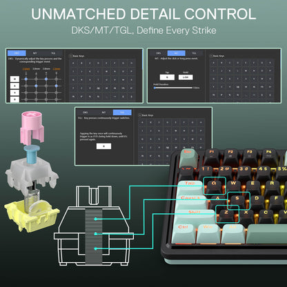 Redragon K686 HE Rapid Trigger Gaming Keyboard, 98 Keys 8K Wired Mechanical Keyboard w/ Next-Gen UltraMag 100% POM Silky Magnetic Switch, Dual-Module Floating Patent Structure Design, 2-Layer Noise Dampening