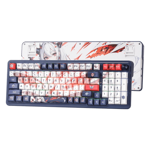 Redragon K686 PRO 98 Keys Wireless Gasket RGB Gaming waifu keyboardKeyboard, 3-Modes Anime Mechanical Keyboard w/Hot-Swap Socket, Dedicated Knob Control & Sound Absorbing Pads, Custom Hi-Fi Linear Switch