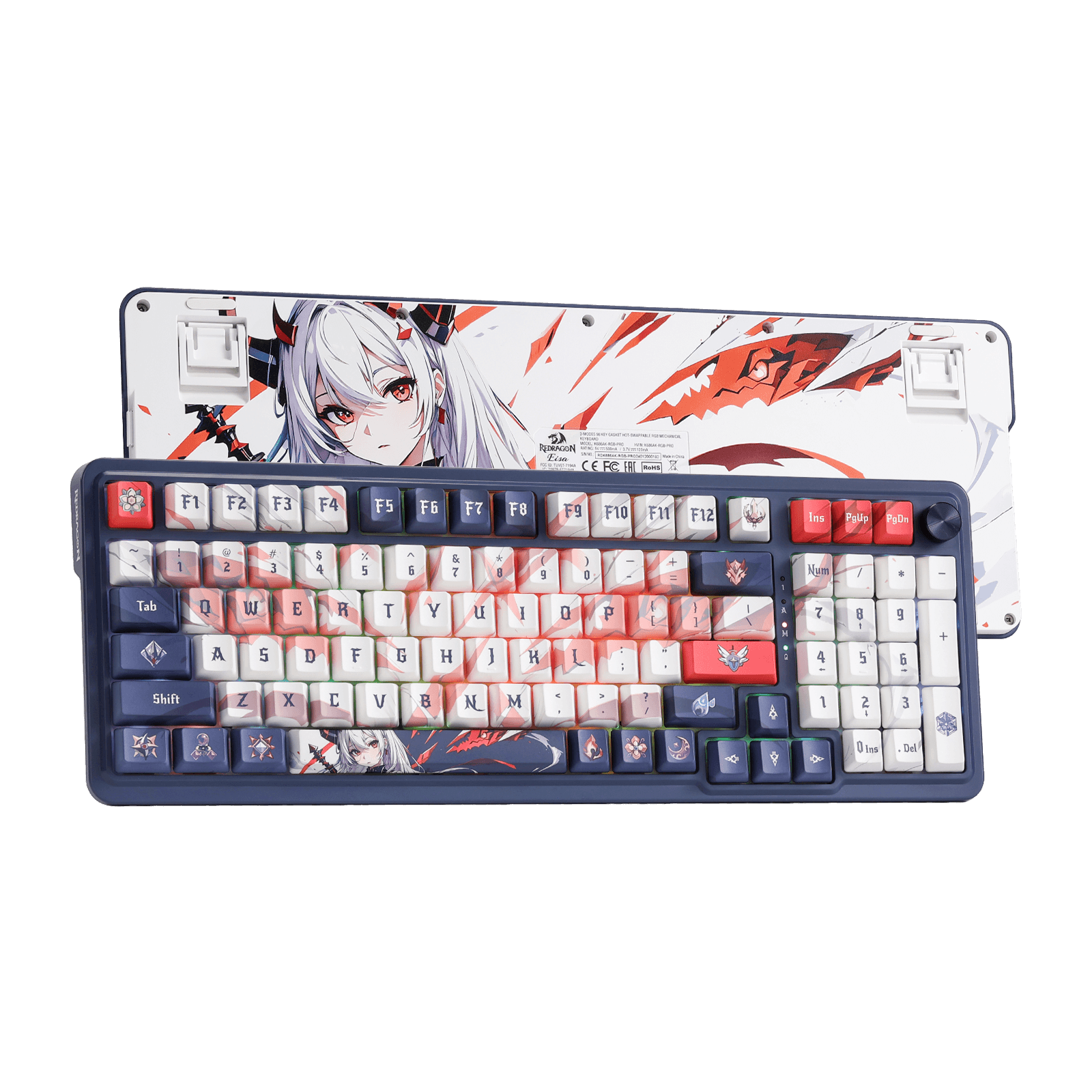 Redragon EISA K686 PRO SE 98 Keys Wireless Gasket Anime Keyboard