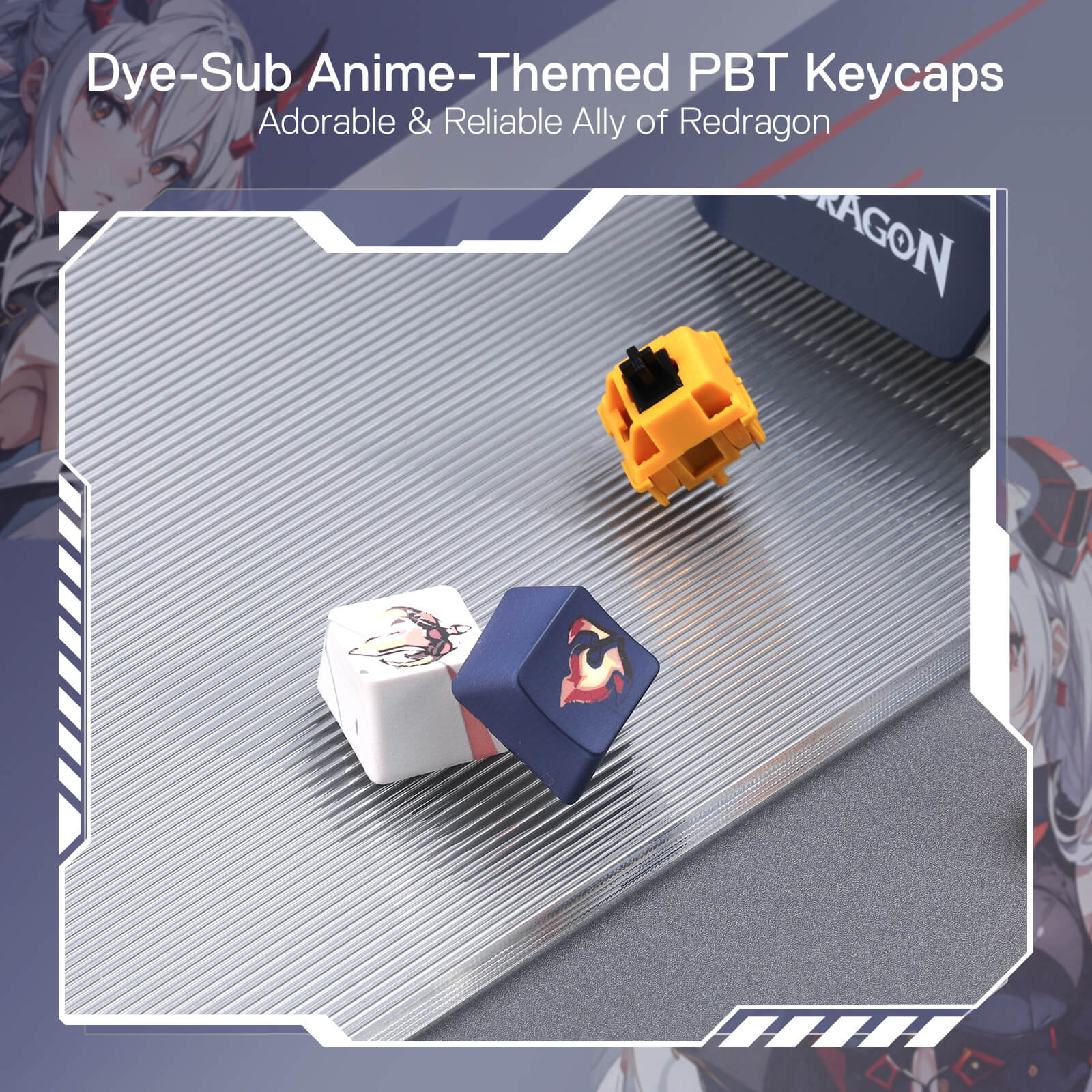 Redragon EISA K686 PRO SE 98 Keys Wireless Gasket Anime Keyboard ...