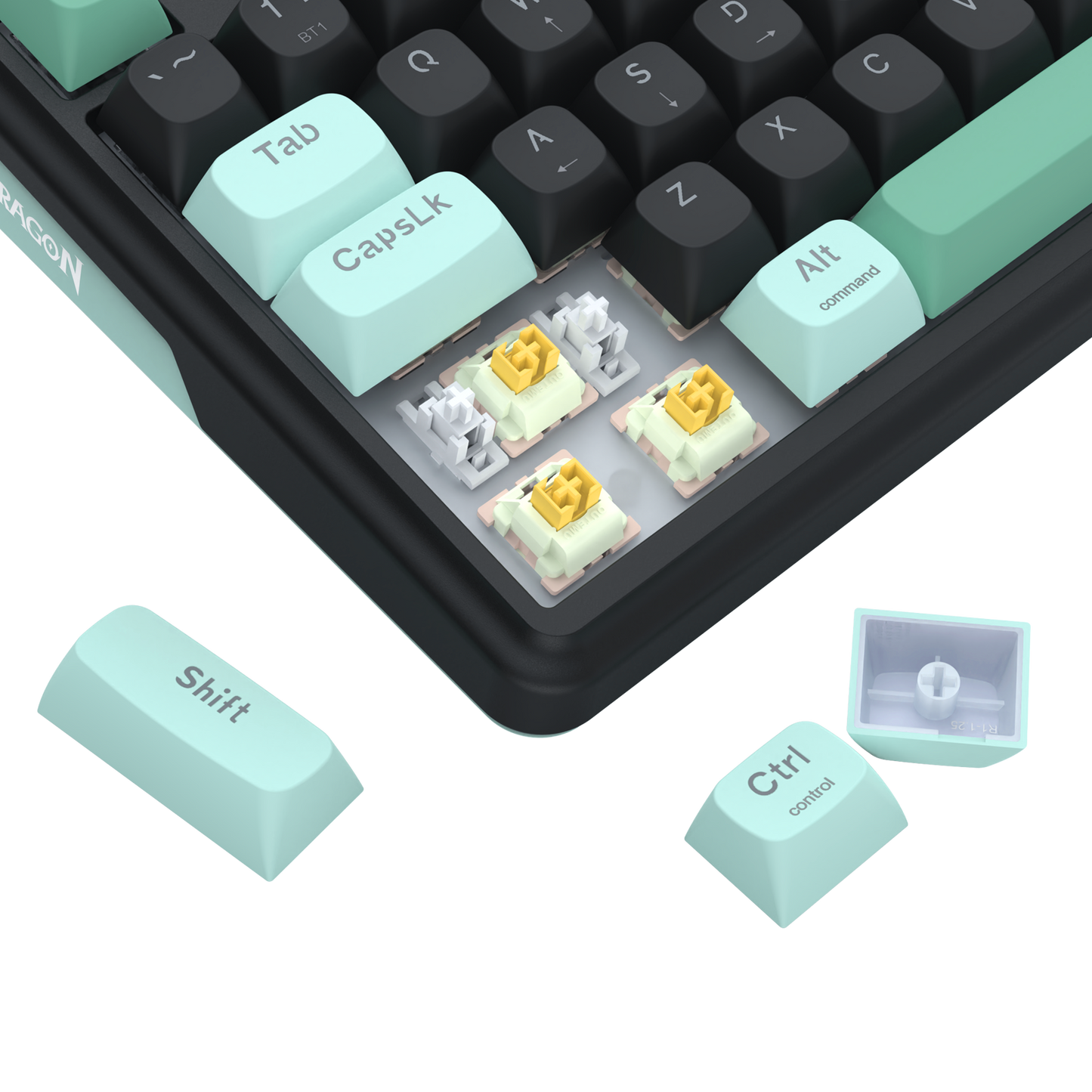 Redragon K768 PRO Wireless 100-Key Gasket Gaming Keyboard, Screen & Knob | Easy-Control LED Info Display + 8000mAh, 0-Delay Tri-Mode, Cushioned 5-Layer Noise Dampening for Creamy Thocky Sound, Practical 95% Size Green & Black