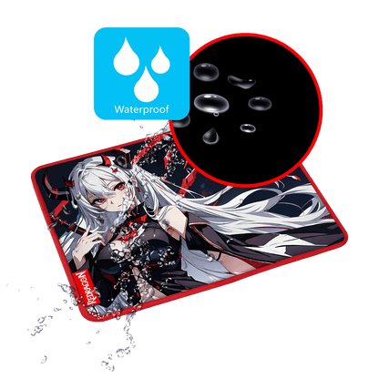 Redragon EISA P047 Anime Black Gaming Mouse Pad - Smooth Lycra Surface, Anti-Slip Rubber Base, Spill-Resistant, Durable 3mm Thick Design, Available in Small (13x10 in) & Large (35x16 in), Computer Mouse Mat, Extended Desk Pad,  Perfect for Gaming & Work, Pairs with EISA K1NG M916 PRO Mouse 