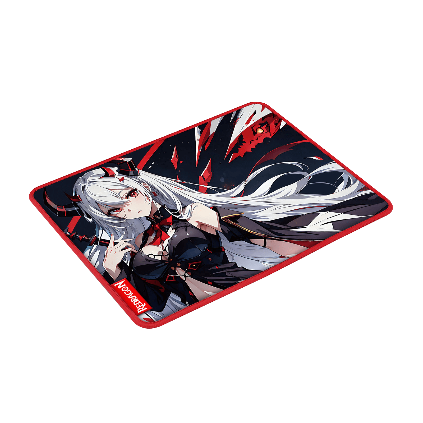 Redragon EISA P047 Anime Black Gaming Mouse Pad - Smooth Lycra Surface, Anti-Slip Rubber Base, Spill-Resistant, Durable 3mm Thick Design, Available in Small (13x10 in) & Large (35x16 in), Computer Mouse Mat, Extended Desk Pad,  Perfect for Gaming & Work, Pairs with EISA K1NG M916 PRO Mouse 