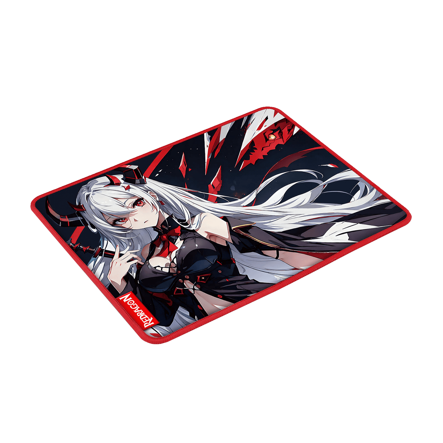 Redragon EISA P047 Anime Black Gaming Mouse Pad - Smooth Lycra Surface, Anti-Slip Rubber Base, Spill-Resistant, Durable 3mm Thick Design, Available in Small (13x10 in) & Large (35x16 in), Computer Mouse Mat, Extended Desk Pad,  Perfect for Gaming & Work, Pairs with EISA K1NG M916 PRO Mouse 