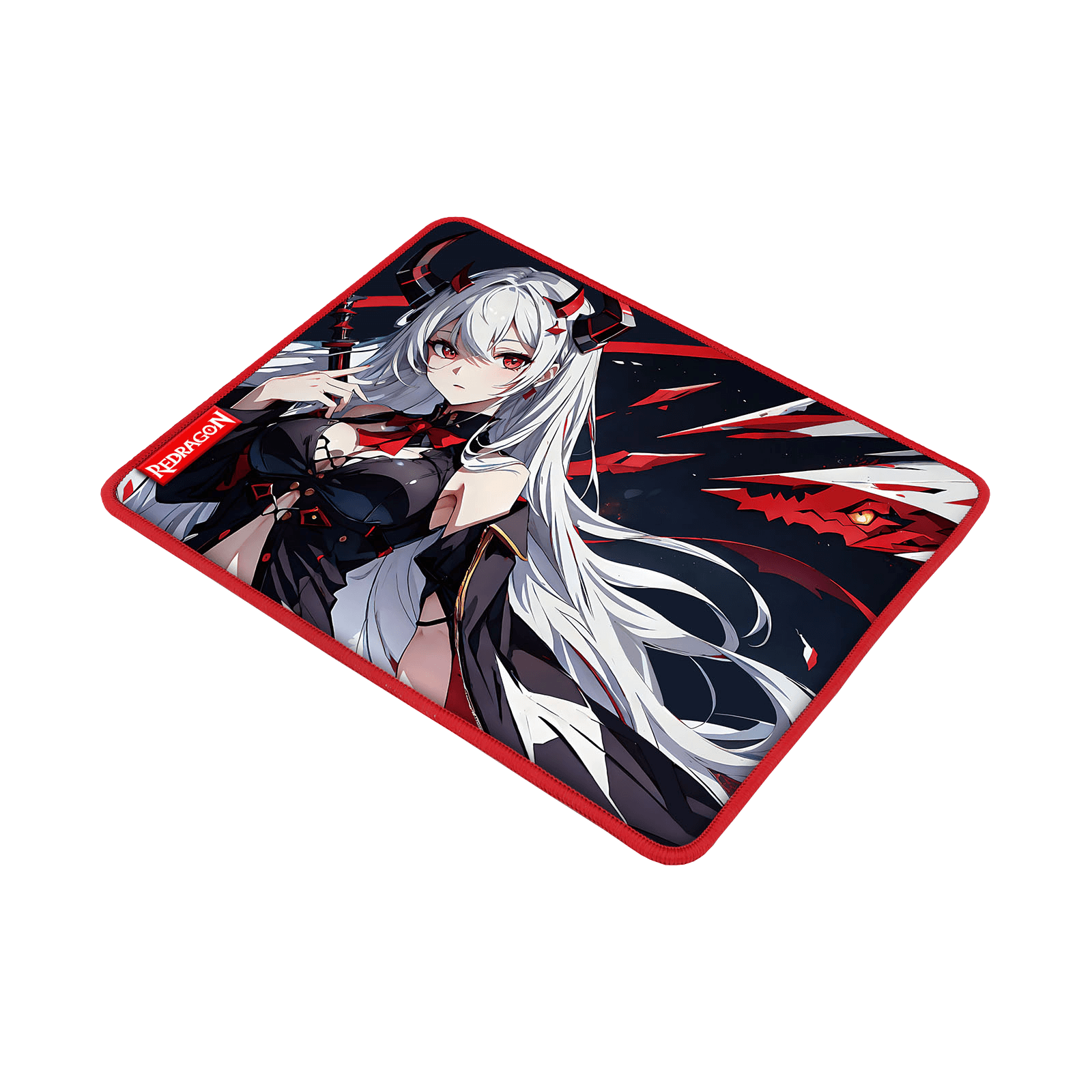 Redragon EISA P047 Anime Black Gaming Mouse Pad - Smooth Lycra Surface, Anti-Slip Rubber Base, Spill-Resistant, Durable 3mm Thick Design, Available in Small (13x10 in) & Large (35x16 in), Computer Mouse Mat, Extended Desk Pad,  Perfect for Gaming & Work, Pairs with EISA K1NG M916 PRO Mouse 