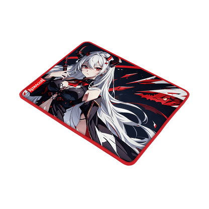 Redragon EISA P047 Anime Black Gaming Mouse Pad - Smooth Lycra Surface, Anti-Slip Rubber Base, Spill-Resistant, Durable 3mm Thick Design, Available in Small (13x10 in) & Large (35x16 in), Computer Mouse Mat, Extended Desk Pad,  Perfect for Gaming & Work, Pairs with EISA K1NG M916 PRO Mouse 