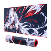 Redragon EISA P047 Anime Black Gaming Mouse Pad - Smooth Lycra Surface, Anti-Slip Rubber Base, Spill-Resistant, Durable 3mm Thick Design, Available in Small (13x10 in) & Large (35x16 in), Computer Mouse Mat, Extended Desk Pad, Perfect for Gaming & Work, Pairs with EISA K1NG M916 PRO Mouse