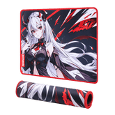 Redragon EISA P047 Anime Black Gaming Mouse Pad - Smooth Lycra Surface, Anti-Slip Rubber Base, Spill-Resistant, Durable 3mm Thick Design, Available in Small (13x10 in) & Large (35x16 in), Computer Mouse Mat, Extended Desk Pad,  Perfect for Gaming & Work, Pairs with EISA K1NG M916 PRO Mouse 