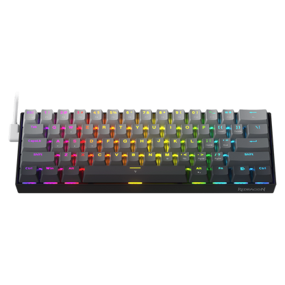 Redragon K617 Rapid Trigger Gaming Keyboard, 60% Wired Mechanical Keyboard w/ 8k Hz Polling Rate, Hyper-Fast 0.2mm Actuation Custom Magnetic Switch Adjustable via Software, Misty Grey