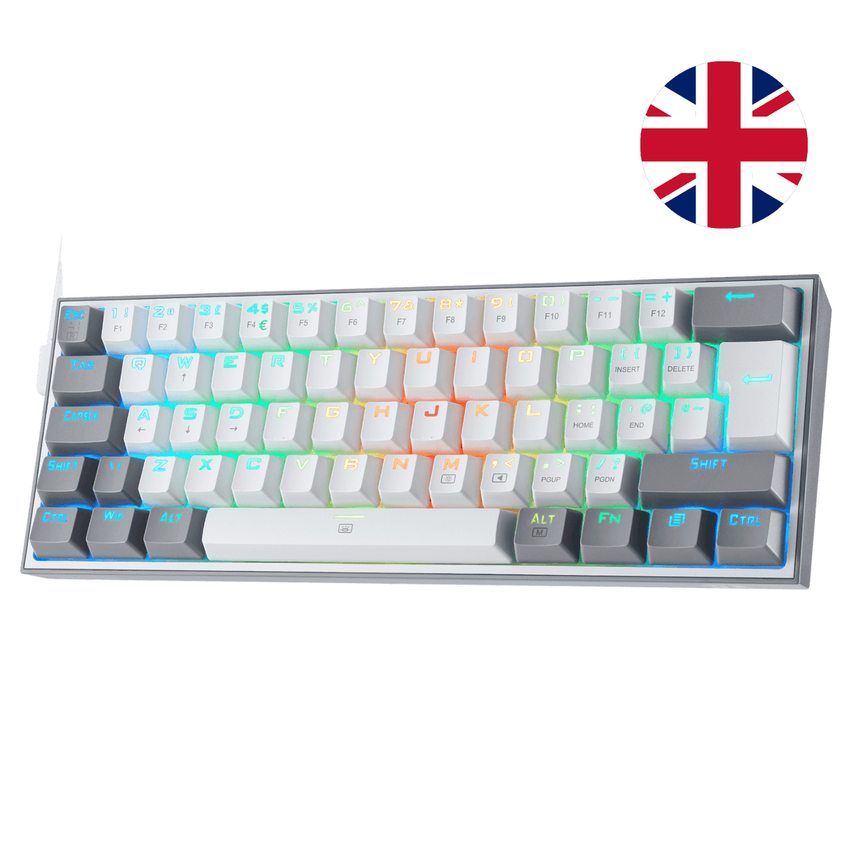 FIZZ K617 60% White & Grey UK QWERTY Compact Mechanical K..., image 1 of 7