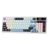 Redragon K719 Wireless Gasket Gaming Keyboard w/Hype Screen & Knob, 95 Keys Mechanical Keyboard, Easy-Control 1.14’’ TFT Info Display, 5-Layer Noise Dampener, Round PBT Keycaps, Mint Mambo Switch