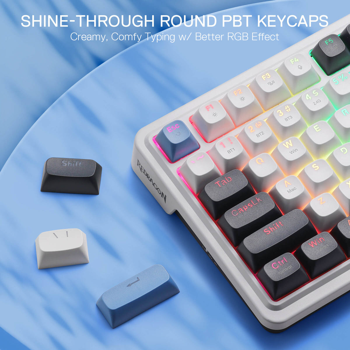 Redragon GALATIN PRO K719 95 Keys Creamy Gasket Gaming Keyboard w/Smart ...