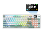 Redragon K719 Wireless Gasket Gaming Keyboard w/Hype Screen & Knob, 95 Keys Mechanical Keyboard, Easy-Control 1.14’’ TFT Info Display, 5-Layer Noise Dampening, Custom Linear Switch, Jade Cloud Color