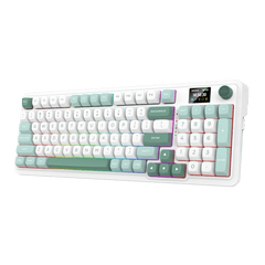 Redragon GALATIN PRO K719 95keys 96% Compact Full-Size Mechanical Keyboard w/LCD Screen & Knob, Gasket Mount, Hot-Swappable Linear Switches, Triple-Mode (USB-C/Bluetooth/2.4GHz), MOA Profile PBT Round Keycaps, RGB Backlit